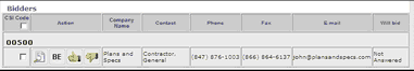 Bidder - BE screen